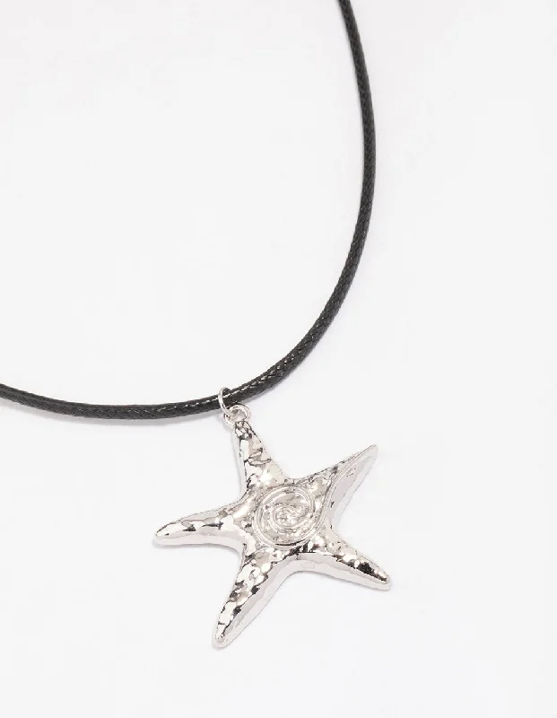 Silver Molten Starfish Necklace