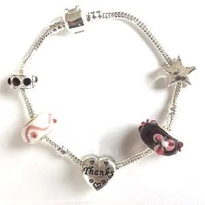 Adult's Thanks 'Very Berry' Silver Plated Charm Bracelet