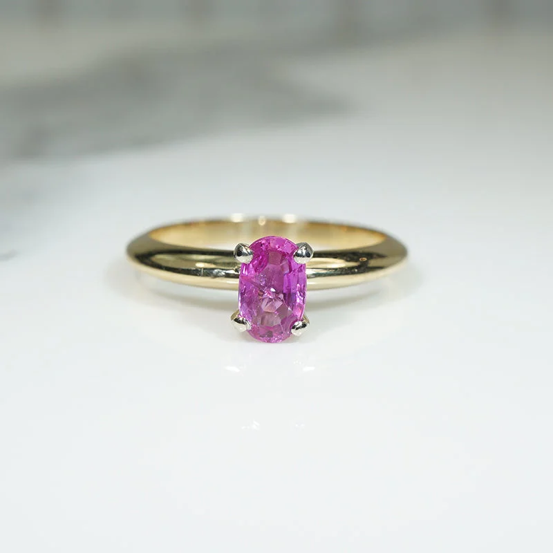 Vintage Pink Sapphire Engagement Ring