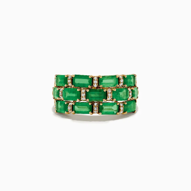 Brasillica 14K Yellow Gold Diamond and Emerald Ring