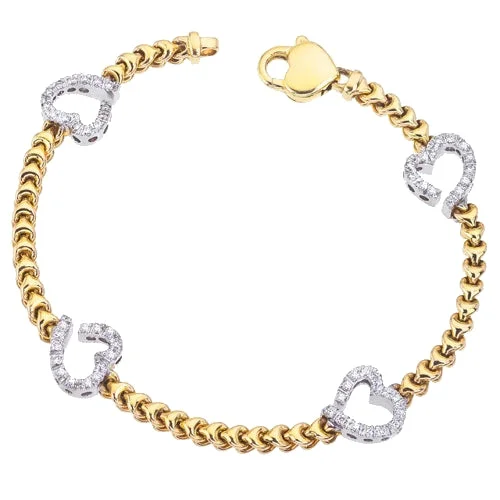 Diamond hearts 18kt link diamond bracelet. Many more to see in store and online.