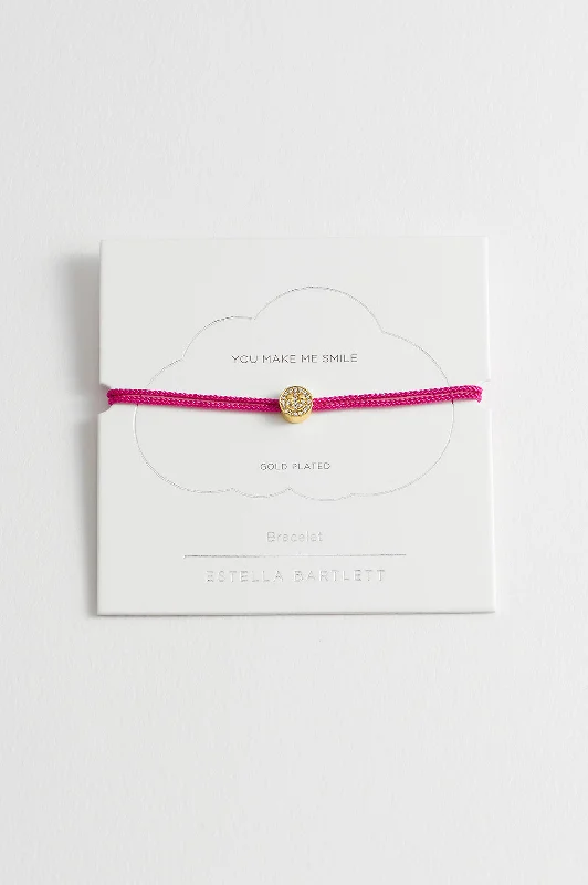 Pave Smile Friendship Bracelet