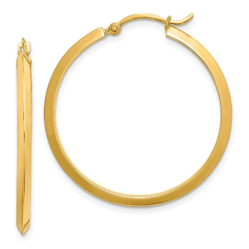 Curata 14k Yellow Gold Polished 32.75x31.75mm Hoop Earrings