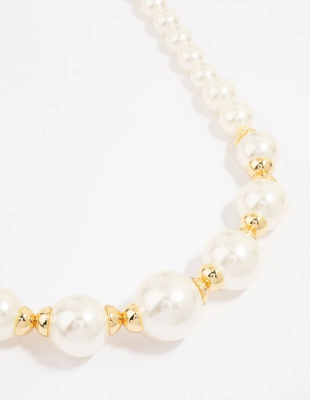 Gold Plated Pearl Graduating Necklace