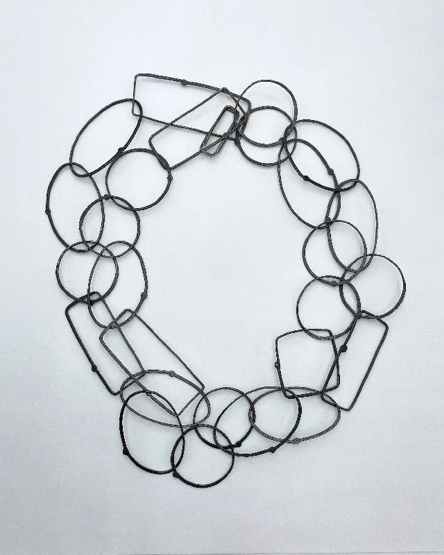 Biba Schutz Oxidized Silver Chain Necklace