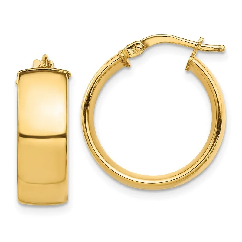 Curata 14k Yellow Gold High Polished Hoop Earrings - 20.5x19mm