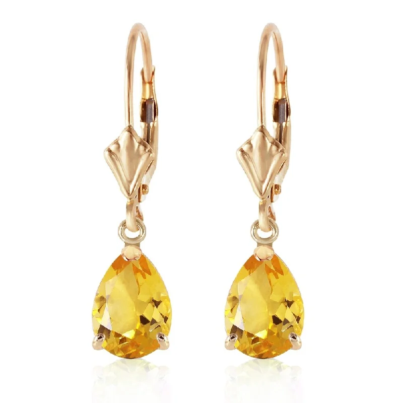 2.85 Carat 14K Solid Gold Extravaganza Citrine Earrings