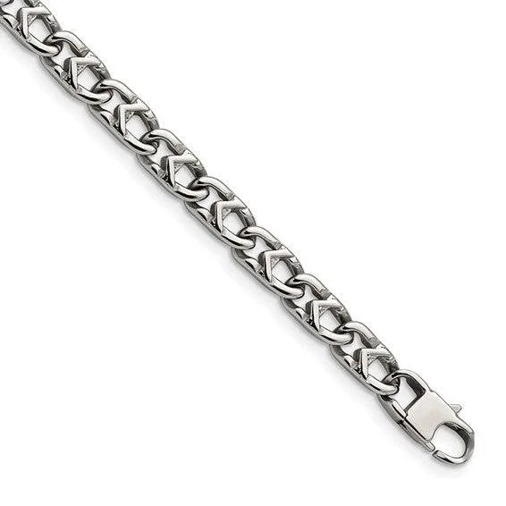 Contemporary Steel Chain Bracelet for Men