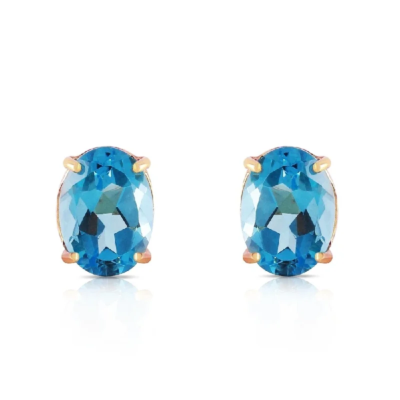 1.8 Carat 14K Solid Rose Gold Panache Blue Topaz Stud Earrings