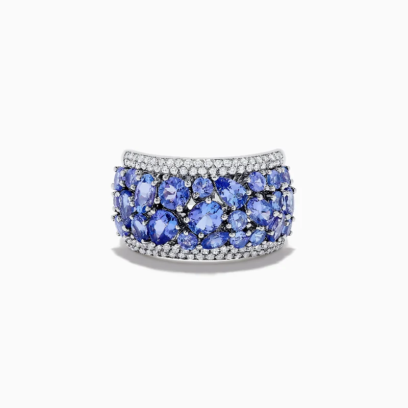 Nahla Siri 14K White Gold Diamond and Tanzanite Ring