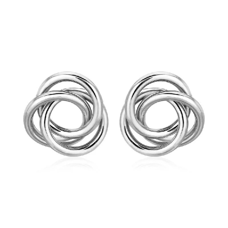 Polished Open Love Knot Earrings in Sterling Silver