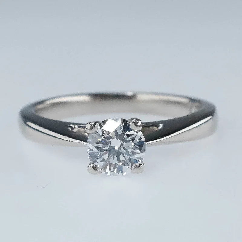 Platinum IGI Certified 0.53ct Round Diamond VS1/F Solitaire Engagement Ring