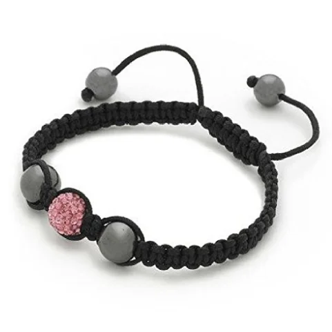 Designer Inspired 'Atria' Pink Czech Crystal Disco Ball Bracelet