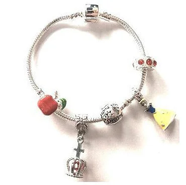 Yellow Fairytale Princess Silver Plated Charm Bracelet For Girls