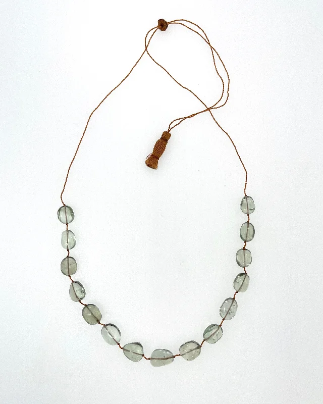 Lena Skadegard Green Amethyst Stone Necklace