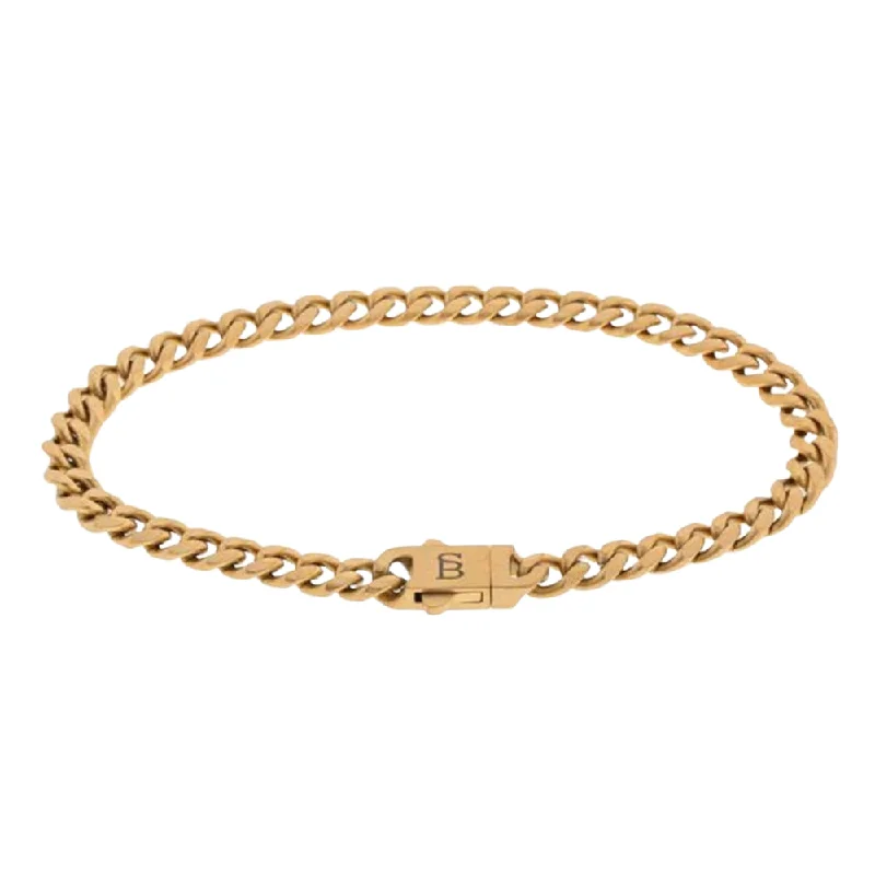 18K Matte Gold-Plated Curb Link Bracelet - "Svelte Stephen"