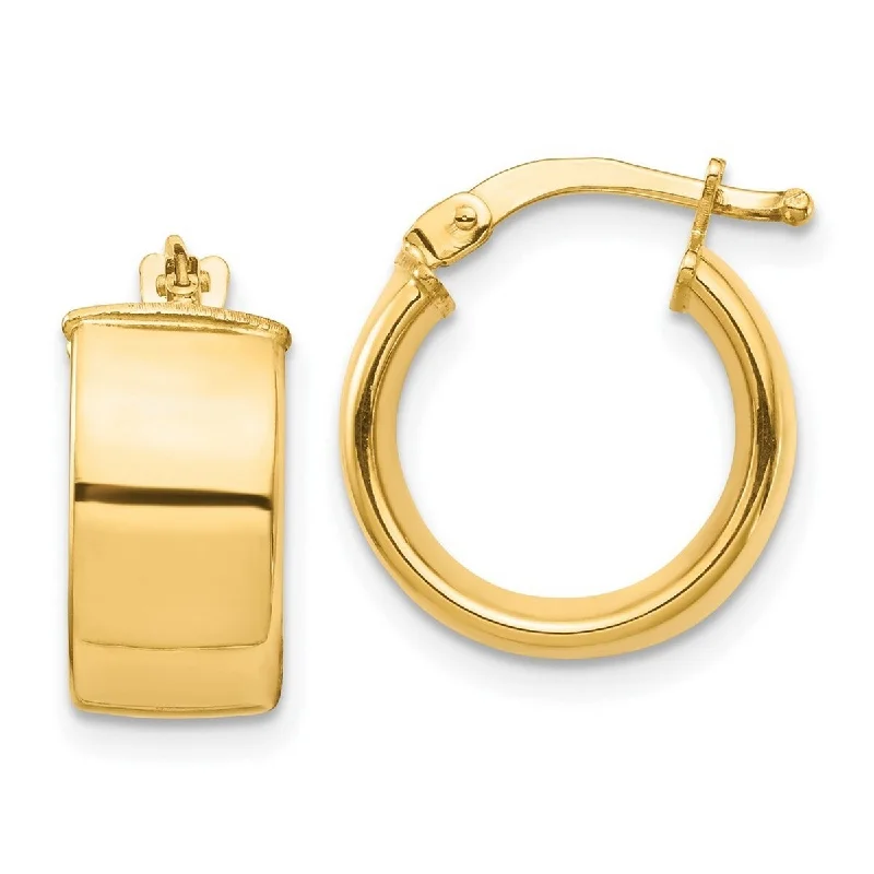 Curata 10k Yellow Gold High Polished Hoop Earrings - 15.34x14mm