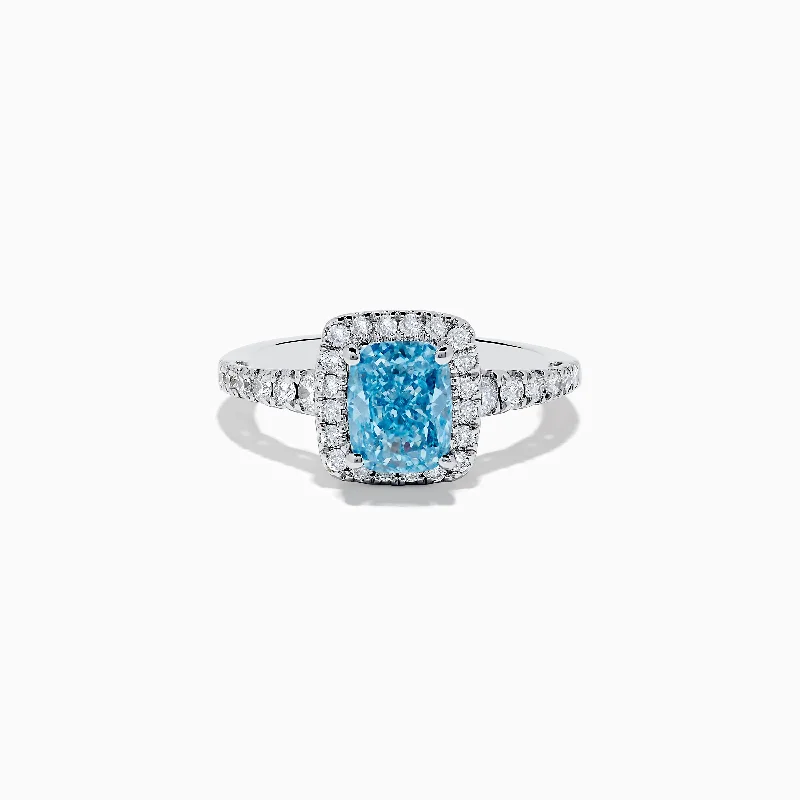 Reverie 14K White Gold Lab Grown Blue and White Diamond Ring