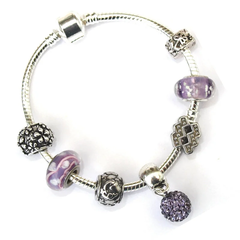 Adult's Aquarius 'The Water Bearer' Zodiac Sign Silver Plated Charm Bracelet (Jan 20-Feb 18)