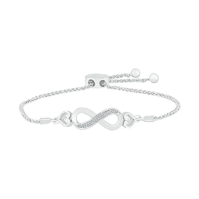 Infinity Bolo Bracelet with Infinity Symbol and Hearts