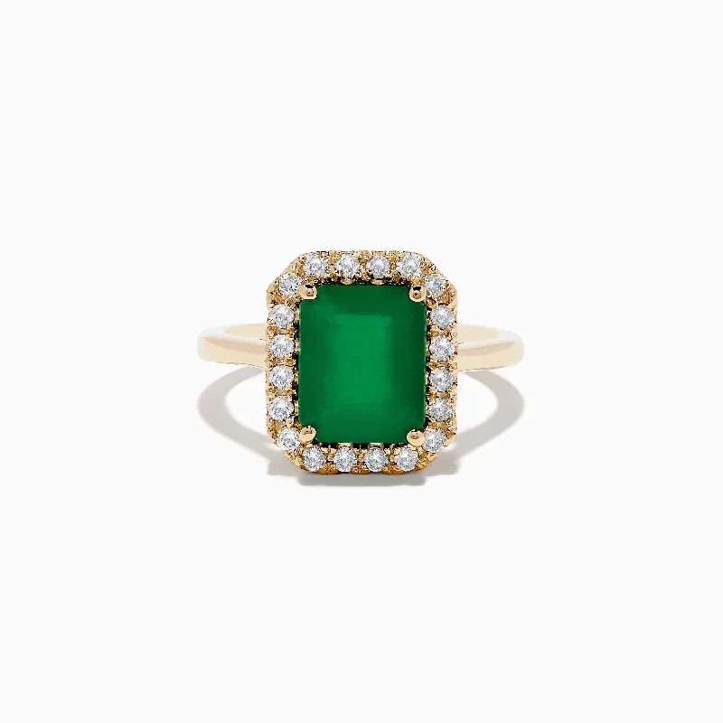 Brasilica 14K Yellow Gold Emerald and Diamond Ring