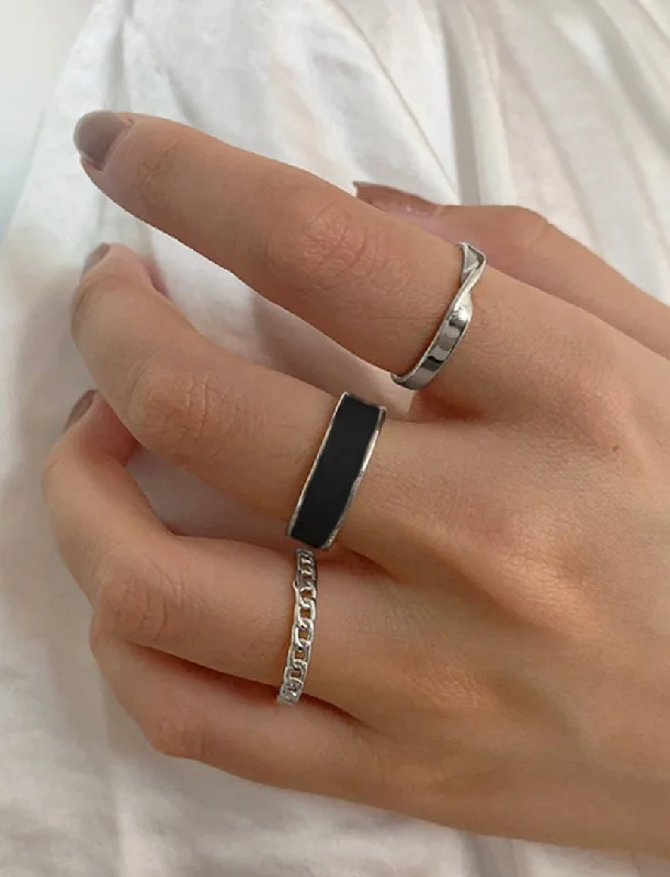 3 Ring Set Silver