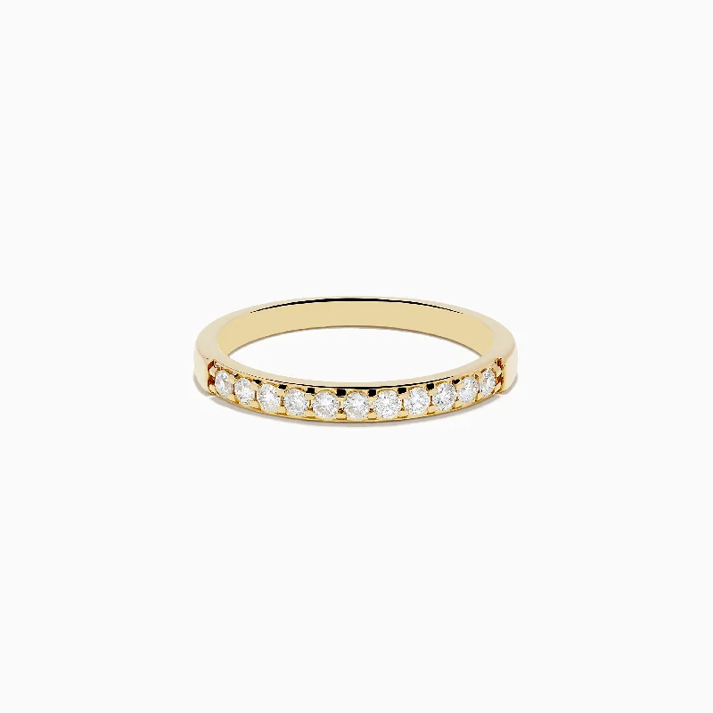 D'Oro 14K Yellow Gold Diamond Band 0.24 TCW