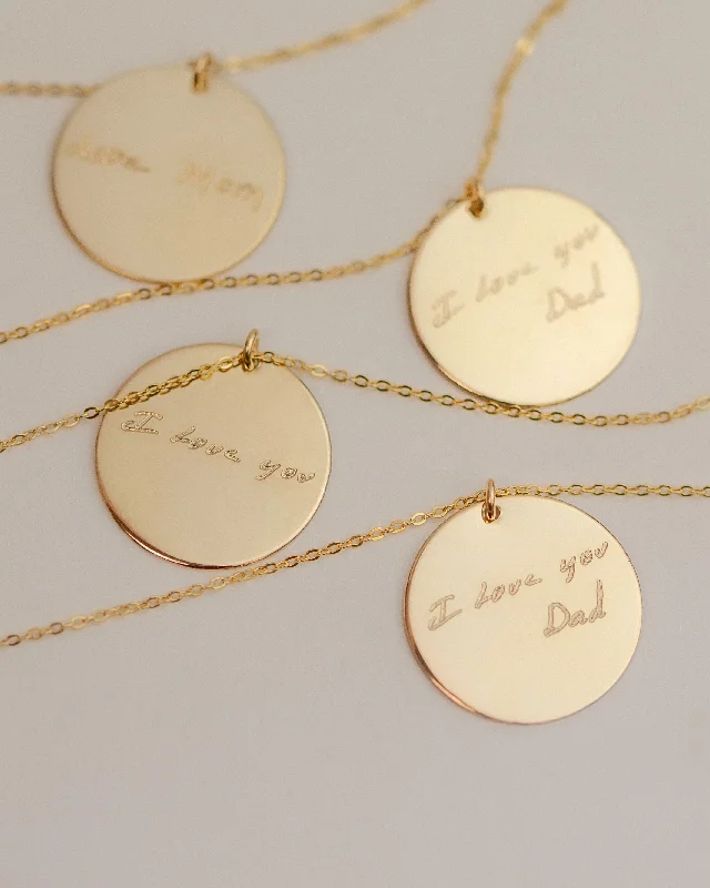 Handwriting Disc Necklace