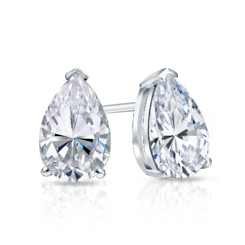 Auriya 14k Gold 1/2ctw Pear Shape Diamond Stud Earrings (I-J, I1-I2)