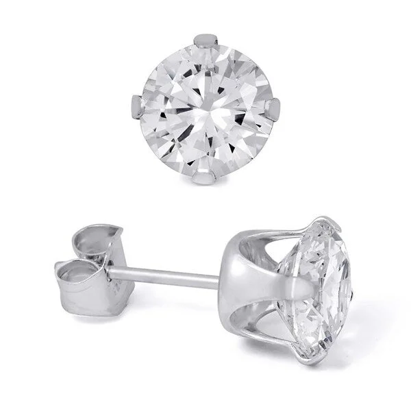 1.5 Carat Round Cut Solitaire Stud Earrings Real Sterling Silver 6x6mm