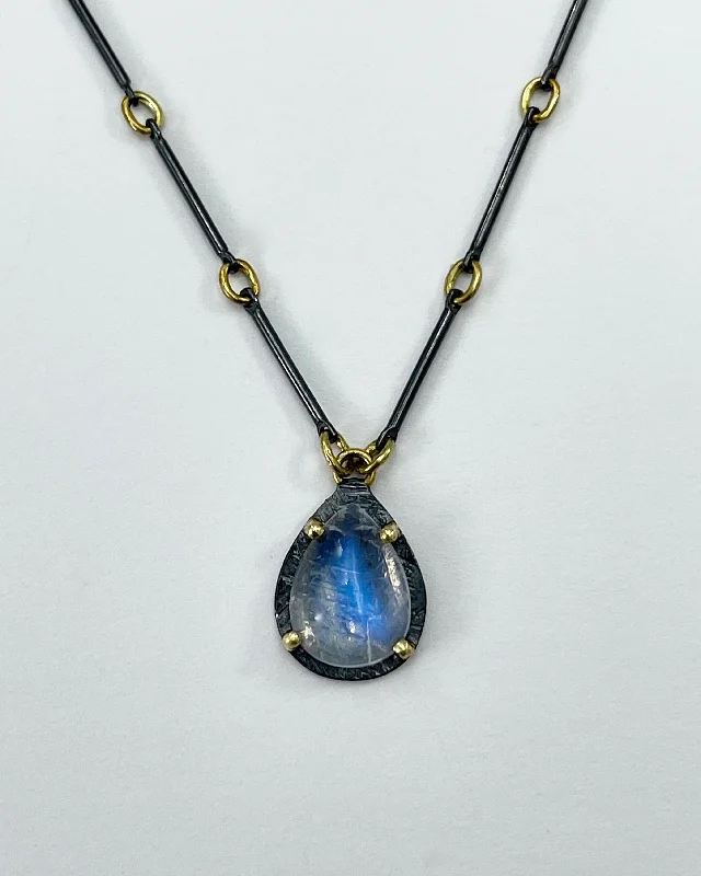 Heather Guidero Rainbow Teardrop Moonstone Necklace