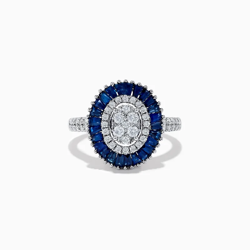 Royal Bleu 14K White Gold Sapphire and Diamond Ring