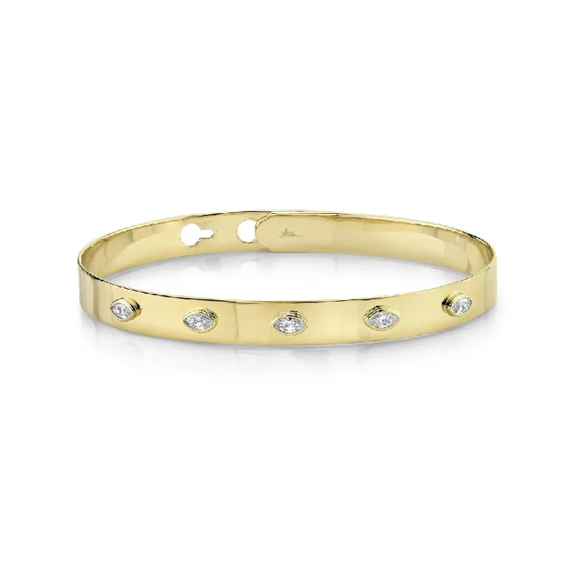 Shy Creation Marquise Diamond Latch Lock Bangle