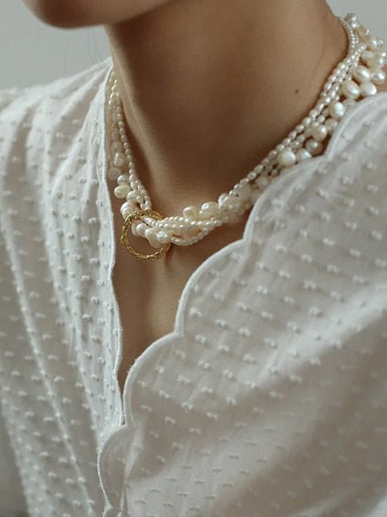 Multi-layered Baroque Pearl Necklace