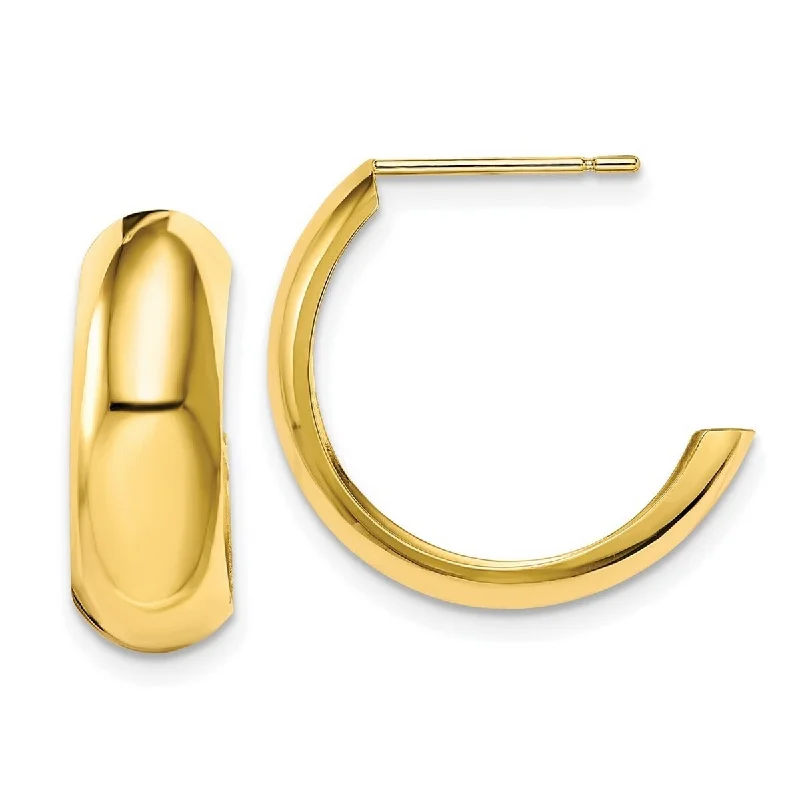 Curata 10k Yellow Gold Polished J hoop Earrings - 19.75x6.23mm