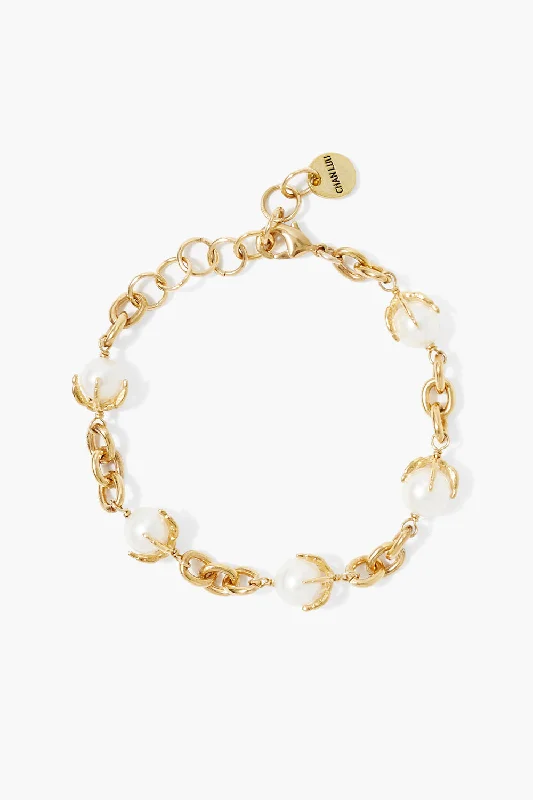 Lark Chain Bracelet White Pearl