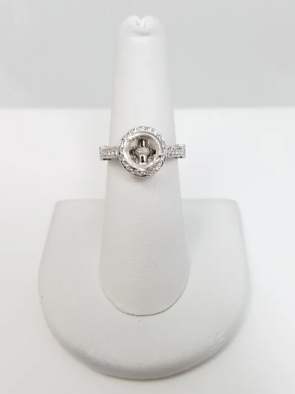 Exquisite Platinum Natural Diamond Engagement Ring Mount