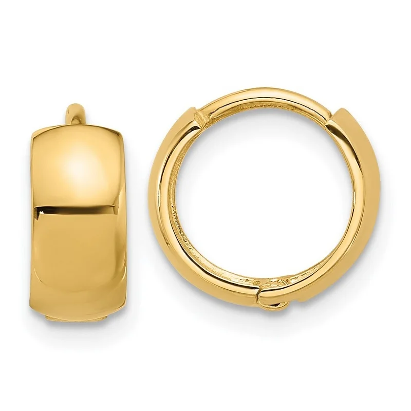 Curata 14k Yellow Gold Polished Hinged Hoop Earrings - 11.5x12mm