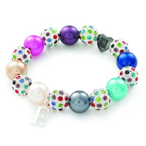 Designer Inspired 'Rainbow Starlet' Pink Czech Crystal and Haematite Stretch Bracelet