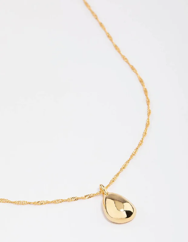 Gold Plated Dainty Drop Twisted Necklace