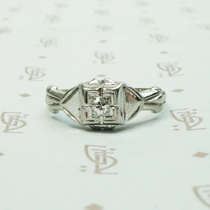 Lovely Little Art Deco Diamond Engagement Ring