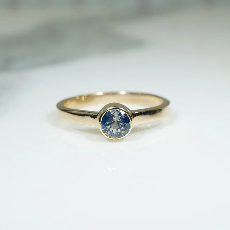 Beautiful Bezeled Montana Sapphire Solitaire