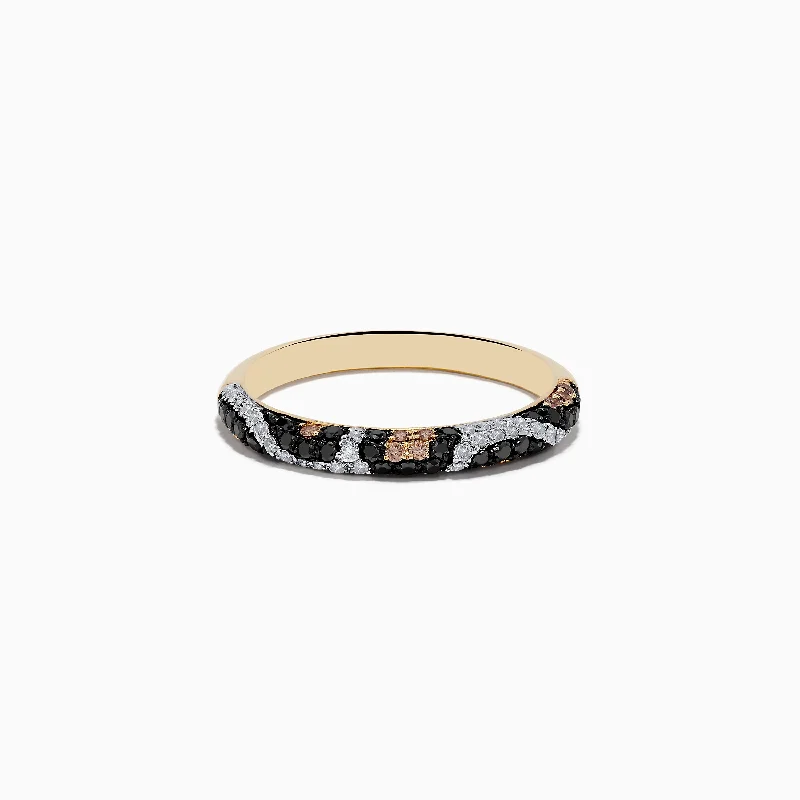 Signature 14K Yellow Gold Black, Espresso, and White Diamond Ring