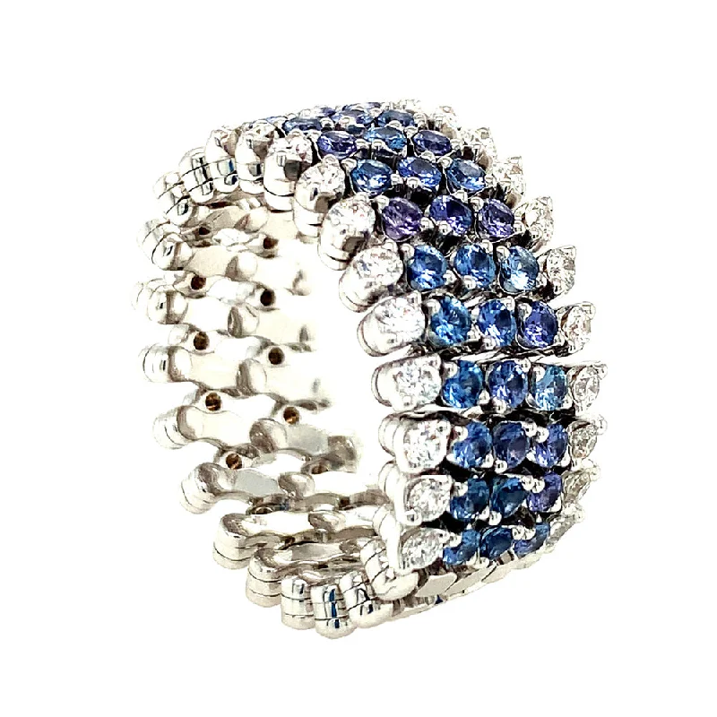 Exclusive Yogo Sapphire & Diamond Brevetto Expandable Ring-to-Bracelet