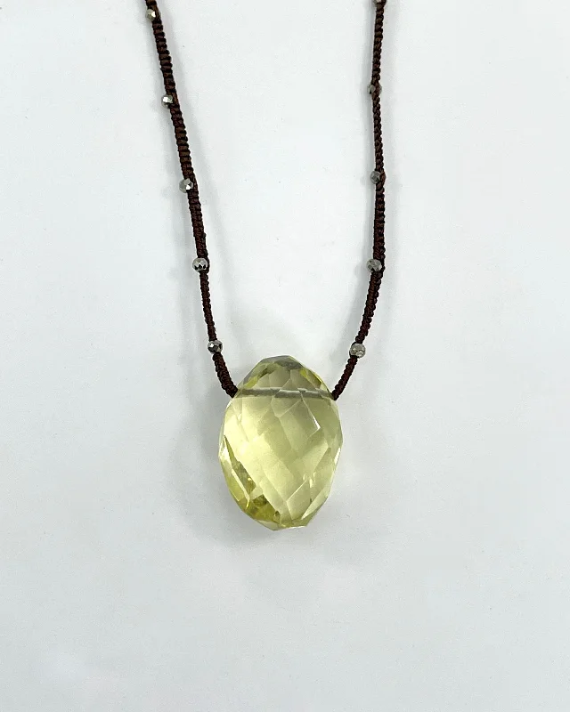 Danielle Welmond Lemon Quartz Nugget Necklace