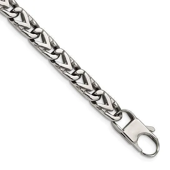 Fancy Link Bracelet in Stainless Steel for Men