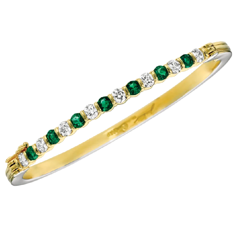 Diamond and Emerald Gemlok Bangle