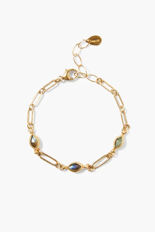 Lydia Bracelet Gold Labradorite