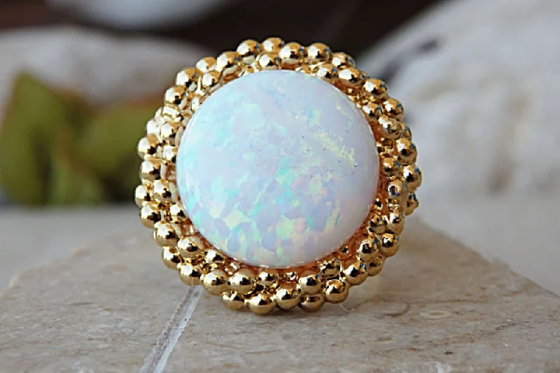 Opal engagement ring