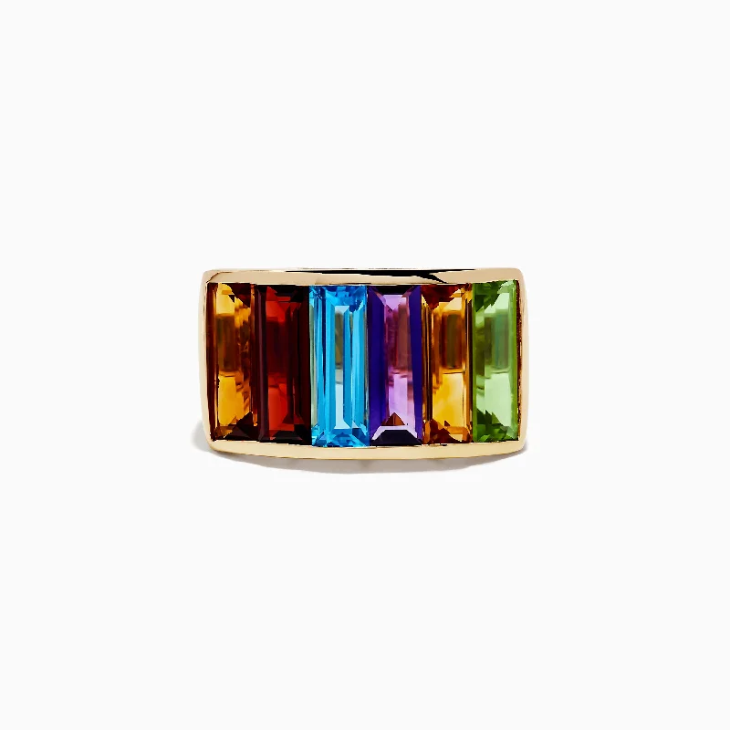 Mosaic 14K Yellow Gold Amethyst, Topaz, Citrine, Garnet & Peridot Ring